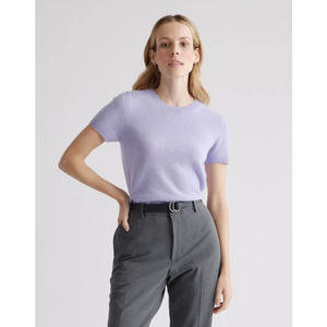 Quince 100% Mongolian Cashmere Tee M Wisteria NWT